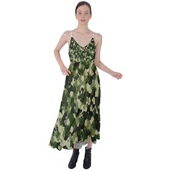 Dark Green Camouflage Army Tie Back Maxi Dress by McCallaCoultureArmyShop