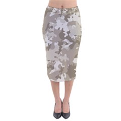 Tan Army Camouflage Velvet Midi Pencil Skirt by mccallacoulture