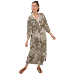 Tan Army Camouflage Grecian Style  Maxi Dress by mccallacoulture