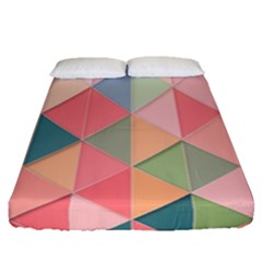 Background Geometric Triangle Fitted Sheet (queen Size) by Sapixe