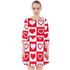 Background Card Checker Chequered Smock Dress by Sapixe