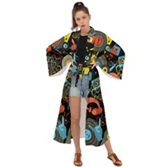 Music Pattern Maxi Kimono by Sapixe