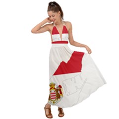 Monaco Country Europe Flag Borders Backless Maxi Beach Dress by Sapixe