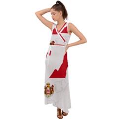 Monaco Country Europe Flag Borders V-neck Chiffon Maxi Dress by Sapixe