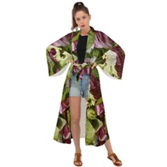 Salad Lettuce Vegetable Maxi Kimono by Sapixe