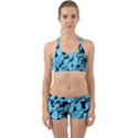 Blue Winter Tropical Floral Watercolor Back Web Gym Set View1