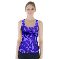 Army Blue Racer Back Sports Top by myuique