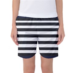 Bandes Noir/bleu Marine Women s Basketball Shorts by kcreatif