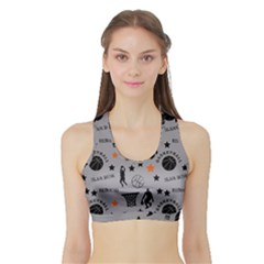 Slam Dunk Basketball Gray Sports Bra With Border by mccallacoulturesports