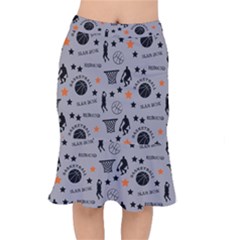 Slam Dunk Basketball Gray Short Mermaid Skirt by mccallacoulturesports