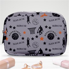 Slam Dunk Basketball Gray Make Up Pouch (small) by mccallacoulturesports