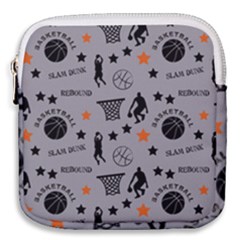 Slam Dunk Basketball Gray Mini Square Pouch by mccallacoulturesports