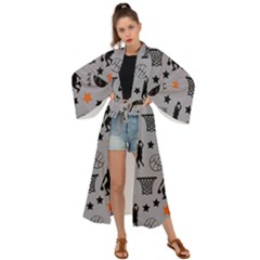 Slam Dunk Basketball Gray Maxi Kimono by mccallacoulturesports