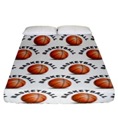 Orange Basketballs Fitted Sheet (king Size) by mccallacoulturesports