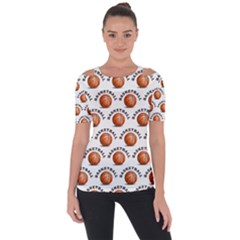 Orange Basketballs Shoulder Cut Out Short Sleeve Top by mccallacoulturesports