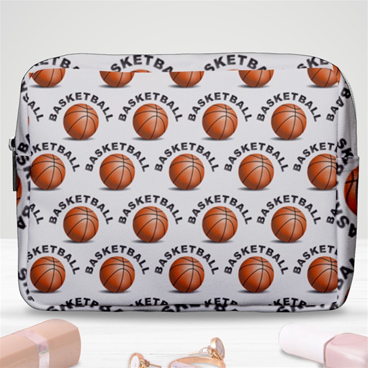 Orange Basketballs Make Up Pouch (Large)