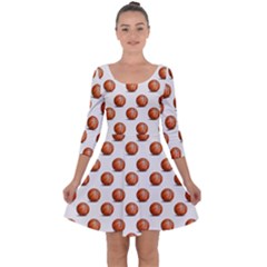 Orange Basketballs Quarter Sleeve Skater Dress by mccallacoulturesports