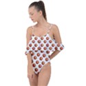 Orange Basketballs Drape Piece Swimsuit View1