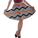 Basketball Thin Chevron A-line Skater Skirt View1