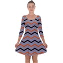 Basketball Thin Chevron Quarter Sleeve Skater Dress View1