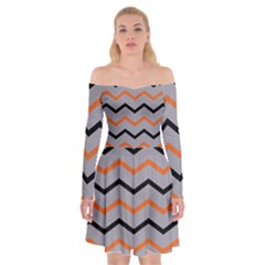 Basketball Thin Chevron Off Shoulder Skater Dress by mccallacoulturesports