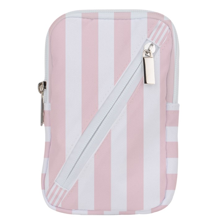 Pastel Pink Stripes Belt Pouch Bag (Large)