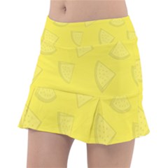 Yellow Pineapple Background Tennis Skorts by HermanTelo