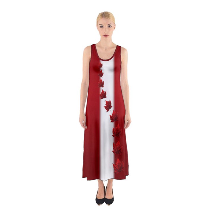 Canada Flag Dresses Sleeveless Maxi Dress