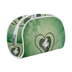 Music, Piano On A Heart Makeup Case (small) by FantasyWorld7