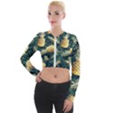 Pattern Ananas Tropical Long Sleeve Cropped Velvet Jacket View1