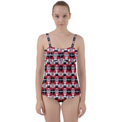 Riis Park Wallpaper Twist Front Tankini Set by nationalseashoreclothing