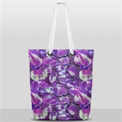 Botanical Violet Print Pattern 2 Full Print Rope Handle Tote (small) by dflcprintsclothing