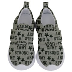 Army Stong Military Kids  Velcro No Lace Shoes by McCallaCoultureArmyShop