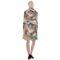 Close Up Mushroom Abstract Long Sleeve Velvet Front Wrap Dress View2