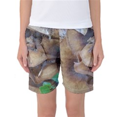 Close Up Mushroom Abstract Women s Basketball Shorts by Fractalsandkaleidoscopes