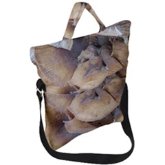 Close Up Mushroom Abstract Fold Over Handle Tote Bag by Fractalsandkaleidoscopes