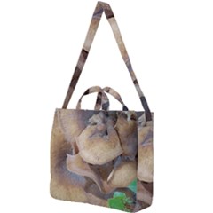 Close Up Mushroom Abstract Square Shoulder Tote Bag by Fractalsandkaleidoscopes