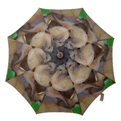 Close Up Mushroom Abstract Hook Handle Umbrellas (medium) by Fractalsandkaleidoscopes