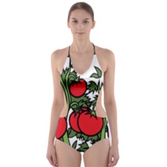 Tomato Garden Vine Plants Red Cut-out One Piece Swimsuit by HermanTelo