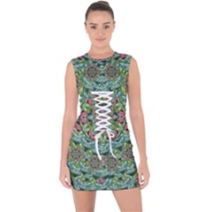 So Much Hearts And Love Lace Up Front Bodycon Dress by pepitasart