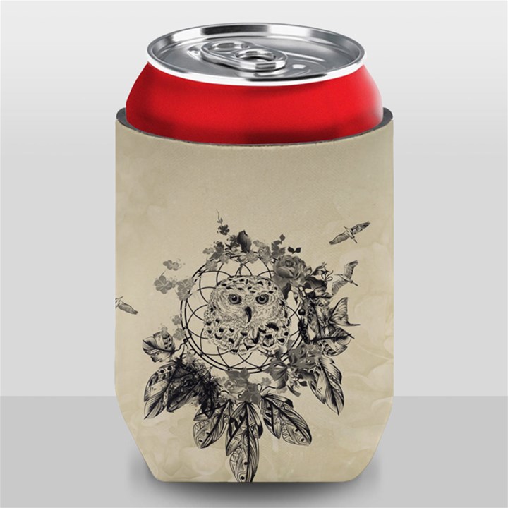 Owl On A Dreamcatcher Can Holder