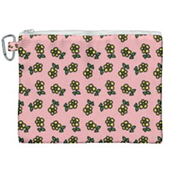 Daisy Pink Canvas Cosmetic Bag (xxl) by snowwhitegirl