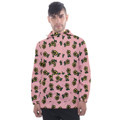 Daisy Pink Men s Front Pocket Pullover Windbreaker by snowwhitegirl