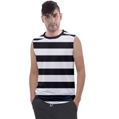 Black And White Large Stripes Goth Mime French Style Men s Regular Tank Top by genx