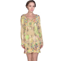 Flowers Color Colorful Watercolour Long Sleeve Nightdress by HermanTelo