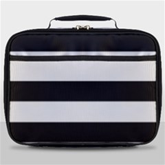 Black And White Large Stripes Goth Mime French Style Full Print Lunch Bag by genx