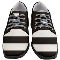 Black And White Large Stripes Goth Mime French Style Women Heeled Oxford Shoes by genx