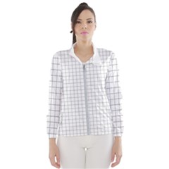 Aesthetic Black And White Grid Paper Imitation Women s Windbreaker by genx