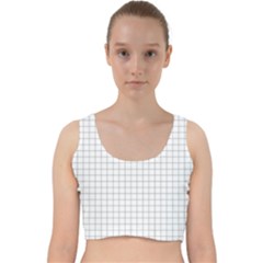 Aesthetic Black And White Grid Paper Imitation Velvet Racer Back Crop Top by genx