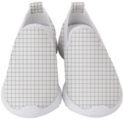 Aesthetic Black And White Grid Paper Imitation Kids  Slip On Sneakers by genx